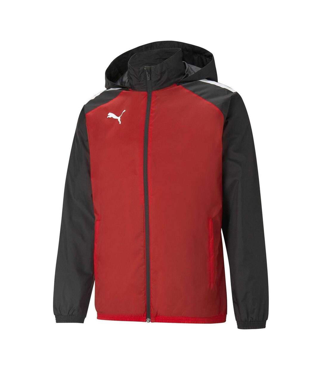 Mens Teamliga Colour Block Anorak Red Black Puma-1