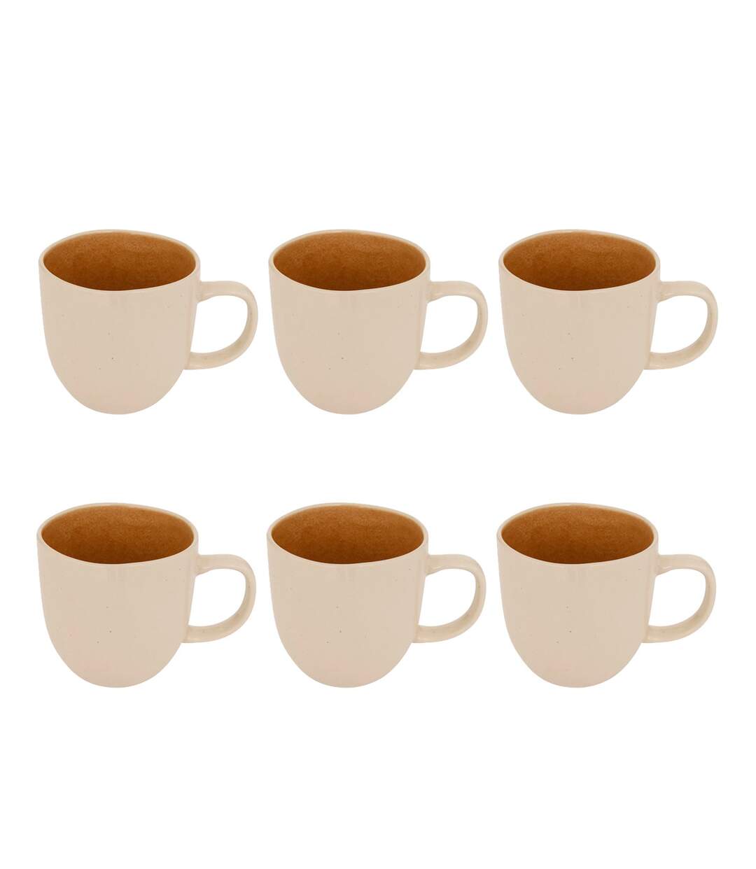 Lot de 6 Mugs en Faïence Wonja 44cl Ocre-1