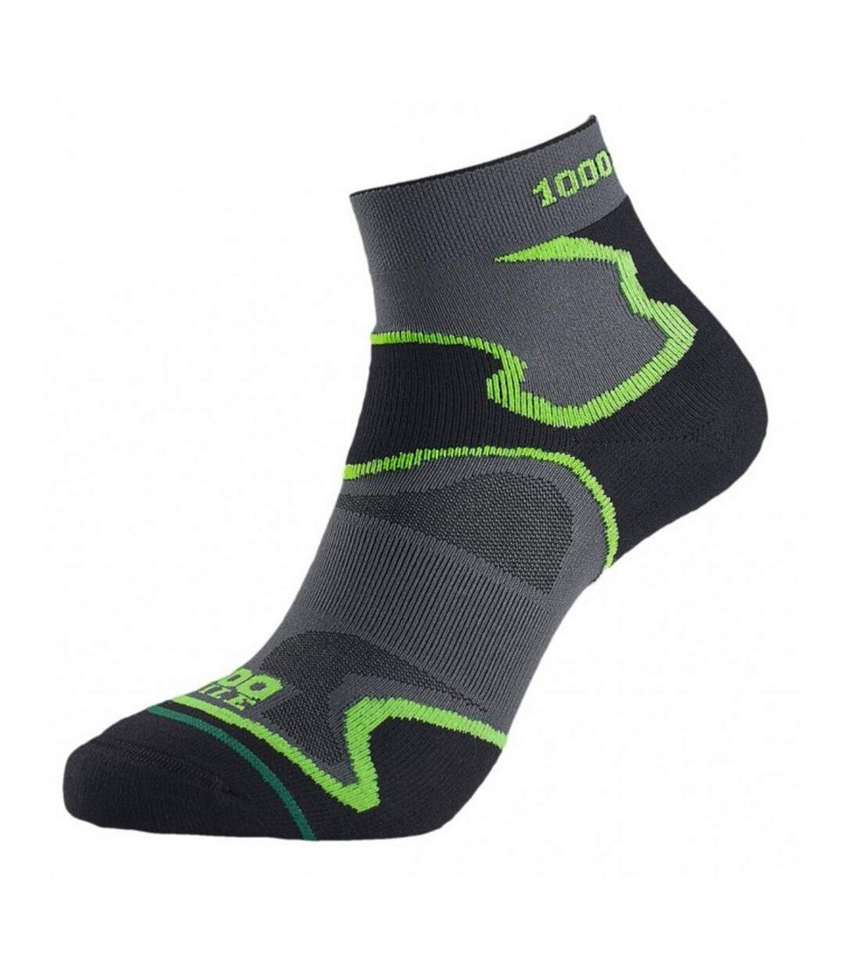 1000 Mile Mens Fusion Ankle Socks (Black/Green) - UTCS215