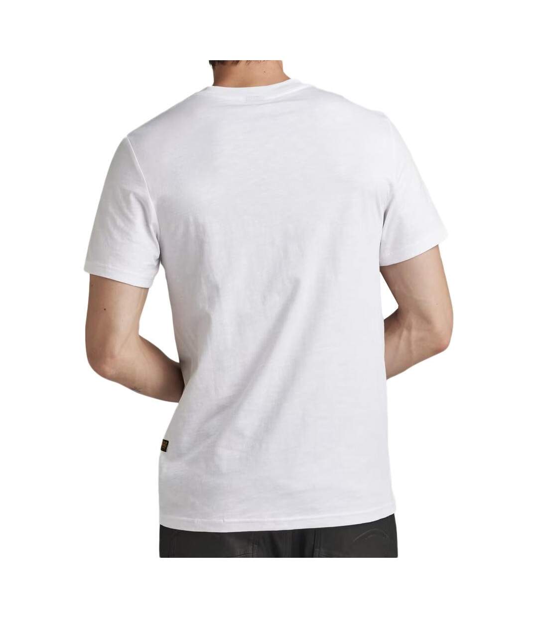 T-shirt blanc homme g-star raw skeleton dog chest-2