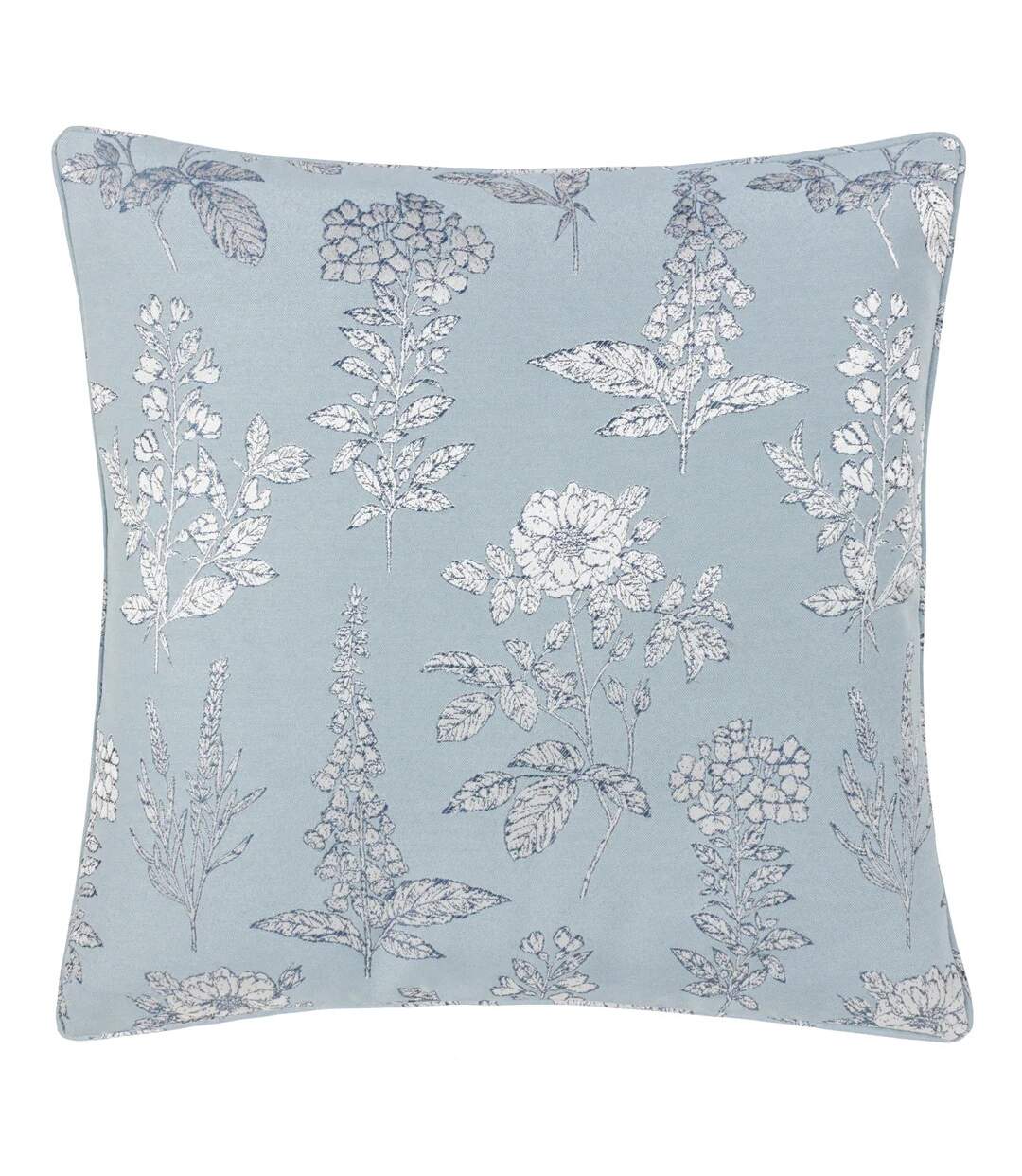 Sophia new floral jacquard cushion cover 50cm x 50cm blue Wylder