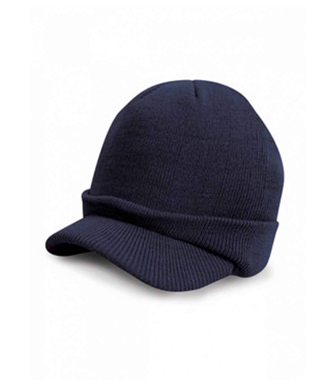 Bonnet casquette tricoté style army urban - RC060X - bleu marine-1