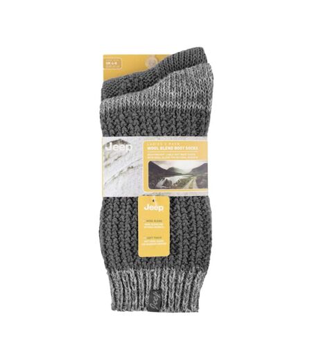 2 Pack Women's Wool Blend Cable Knit Boot Socks, Outdoor Socks