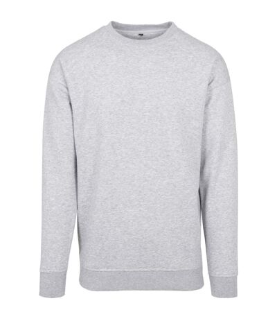 Build Your Brand Mens Crew Neck Plain Sweatshirt (Gray)