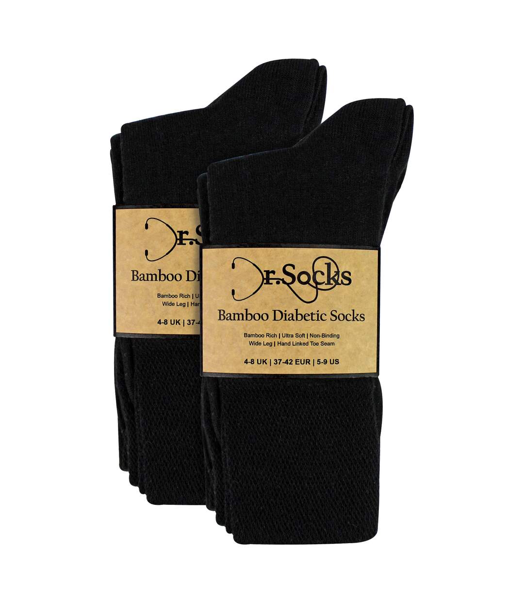 8 Pairs Ladies Bamboo Diabetic Socks | Soft Non Binding Comfort Socks-2