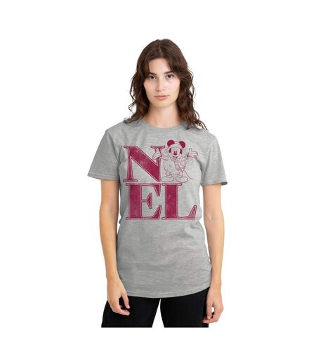 T-shirt Noël Motif Mickey Mouse Motif/style Snowball Noel Femme Gris Clair Disney