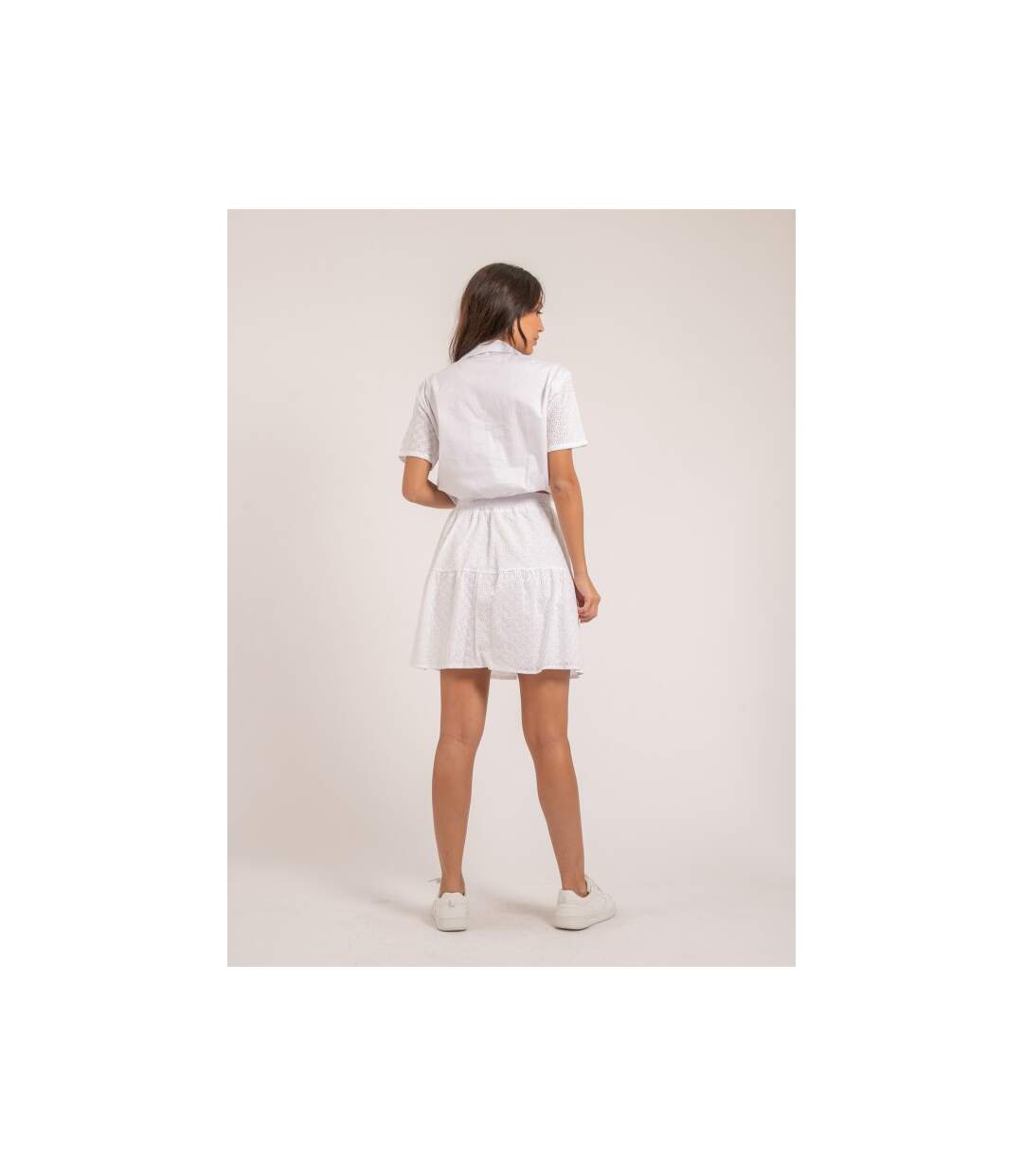 Jupe courte broderies anglaises XANNY - Dona X Lisa-2