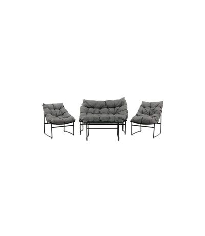 Salon de Jardin en Métal Tina 117cm Noir