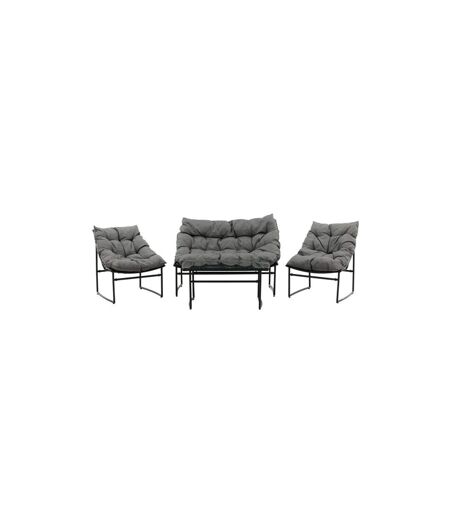 Salon de Jardin en Métal Tina 117cm Noir