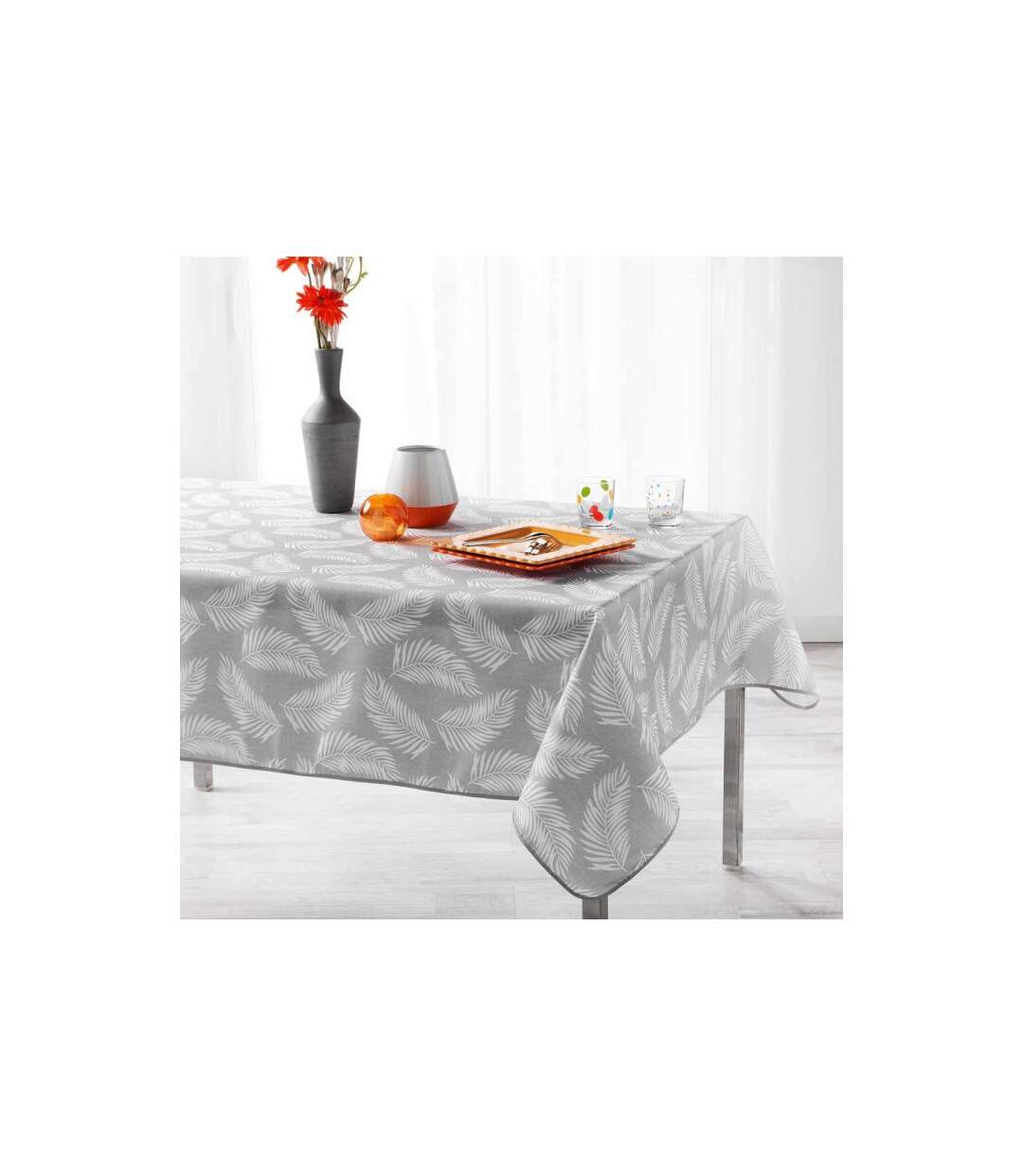 Nappe Déco Imprimée Lifette 150x240cm Gris-1