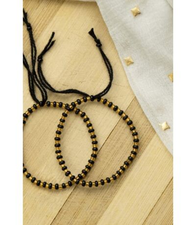 Adjustable Black Golden Beads Indian New Born Kids Nazaria Daily Bracelet