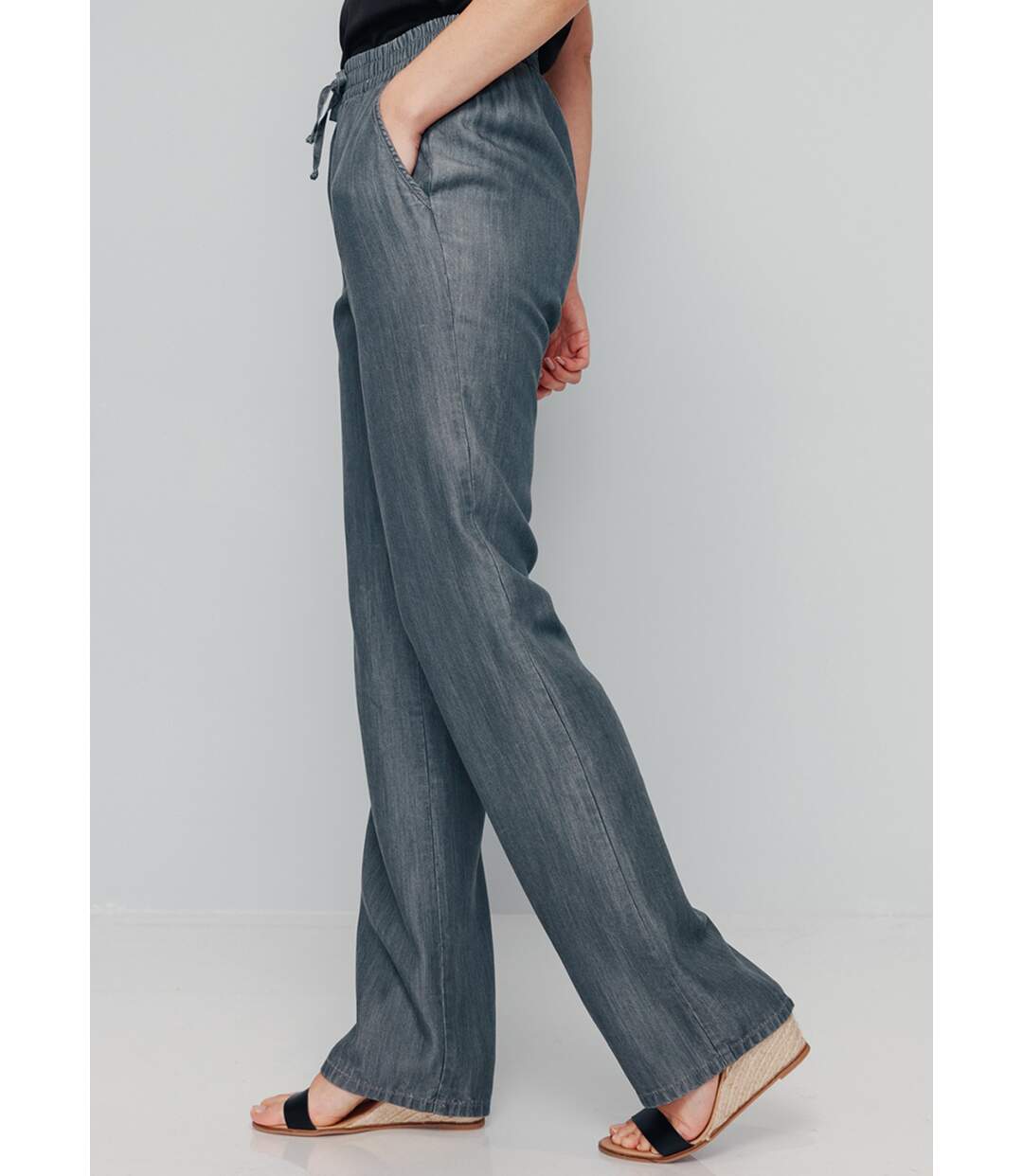 Pantalon fluide ceinture élastiquée-3