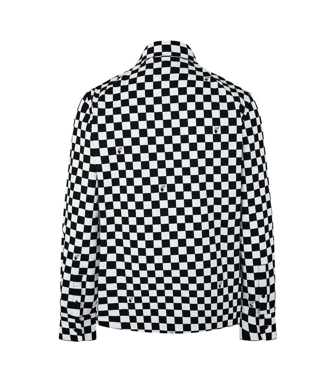 Mens Checked Shirt Black White Off White-2