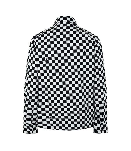 Mens Checked Shirt Black White Off White