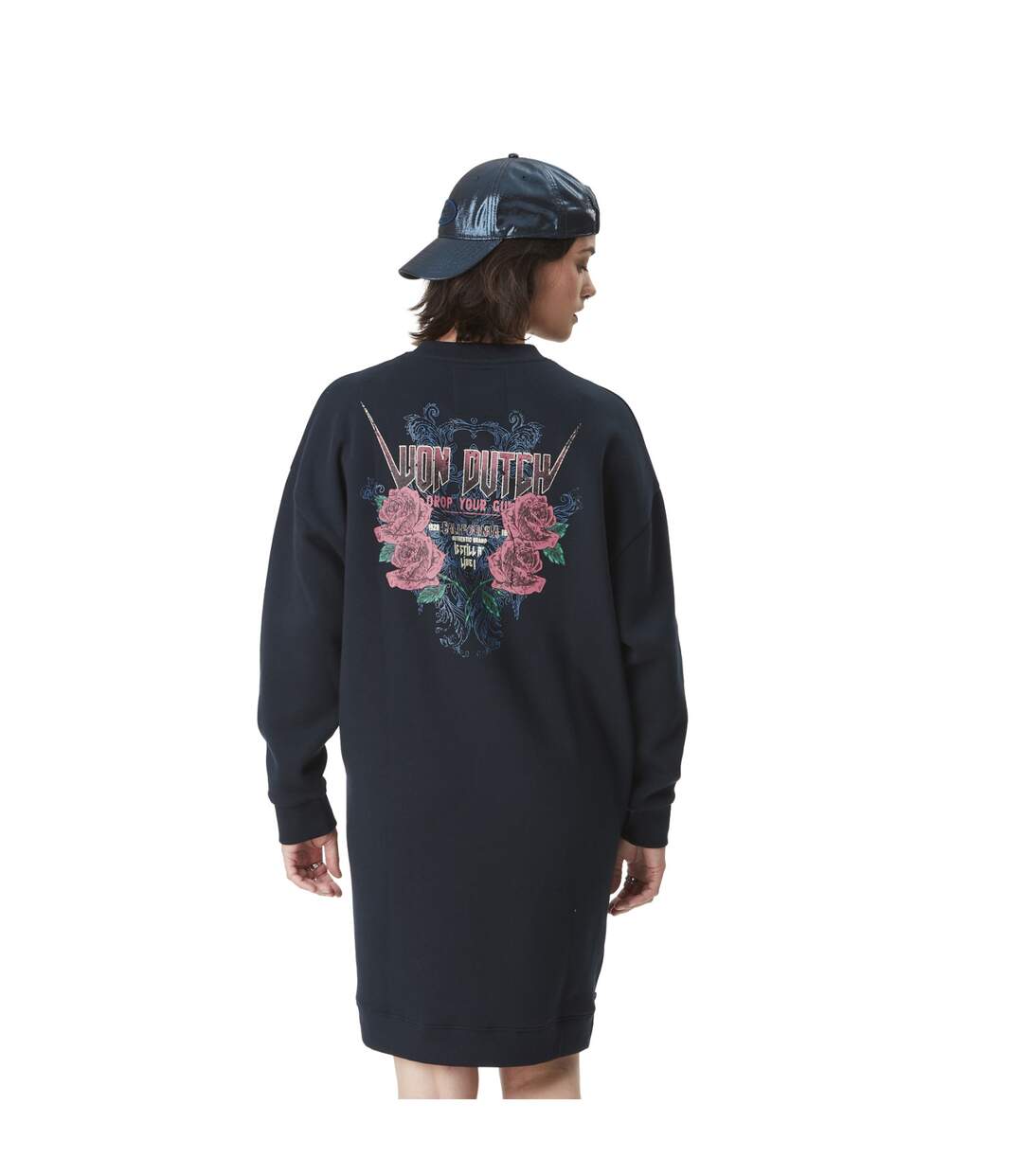 Robe sweat femme avec print et zip sur le côté  Gun Vondutch-3