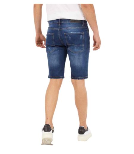 Bermuda homme 5 poches coupe droite en jean coton/lycra