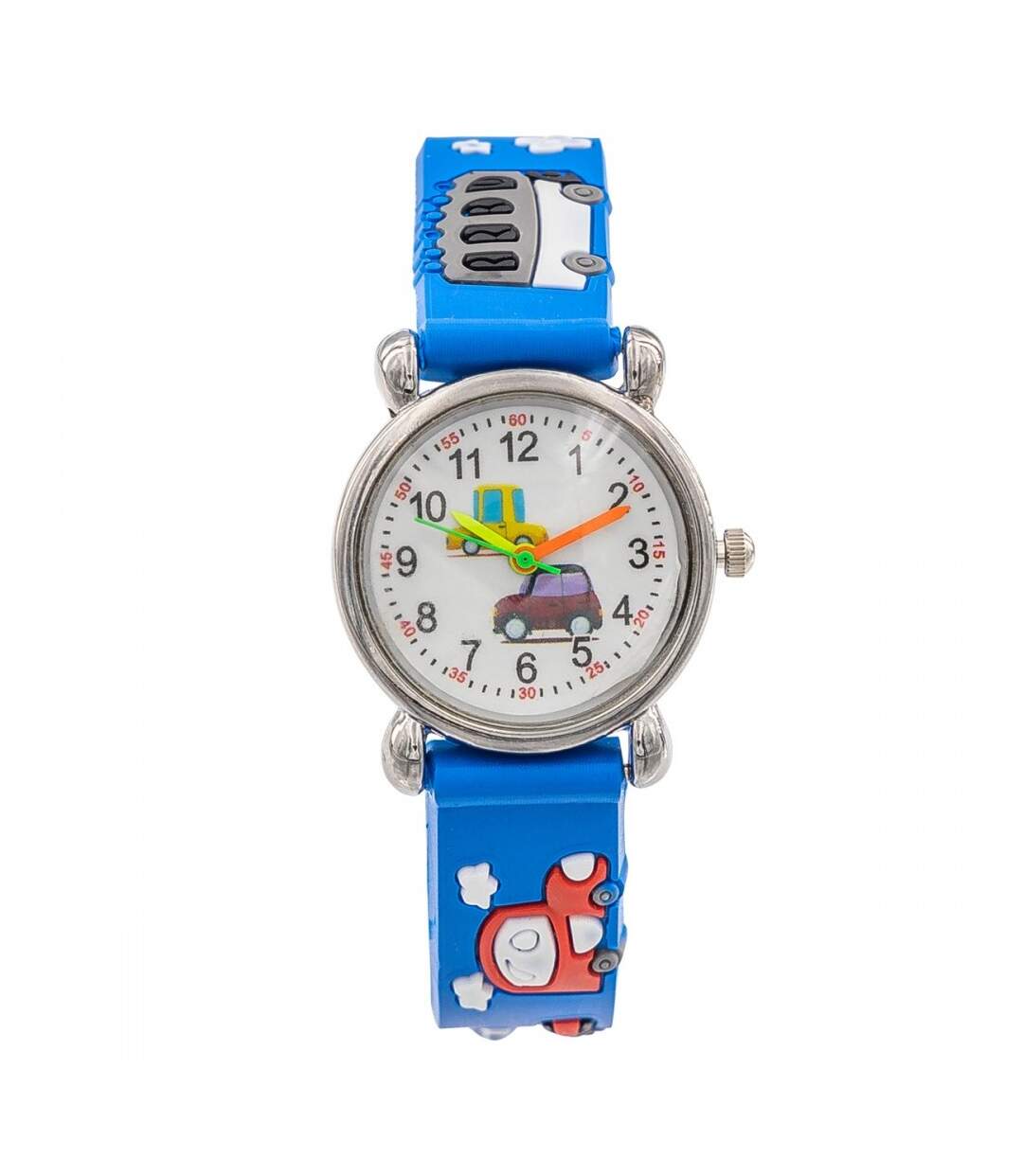 Montre pour Enfant Unisexe Silicone Voiture Bleu