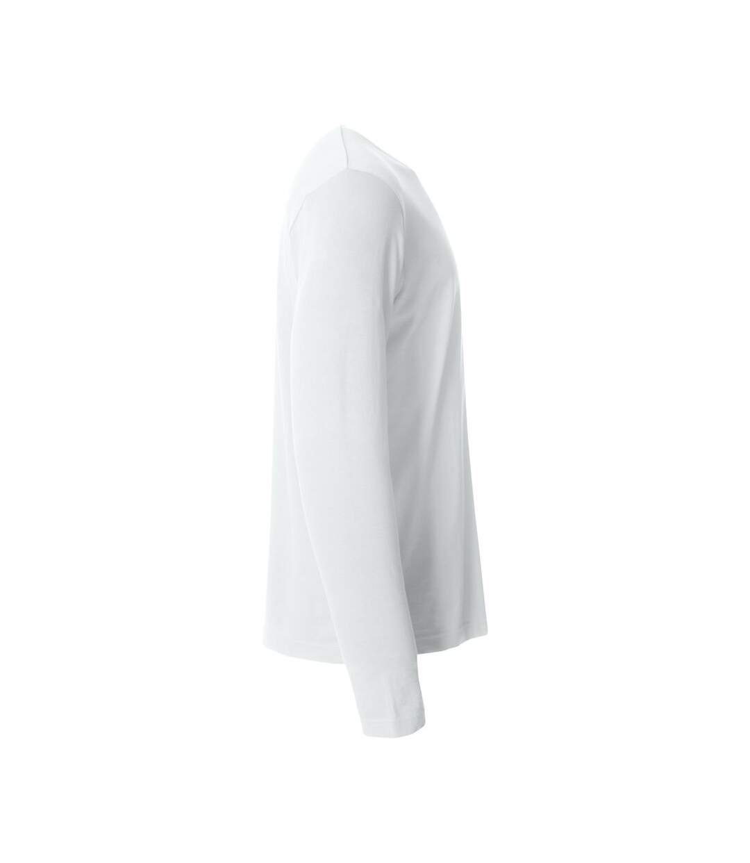 Mens Basic Long-sleeved T-shirt White Clique-4