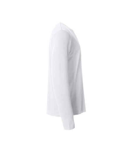 Mens Basic Long-sleeved T-shirt White Clique