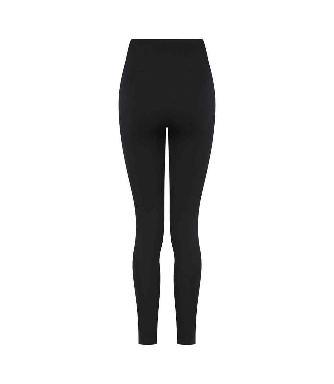 Womens/ladies Sculpting Leggings Black Tombo-4