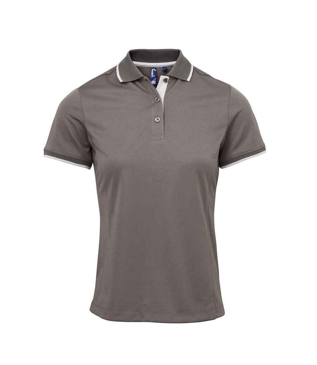 Polo coolchecker femme gris foncé / argenté Premier