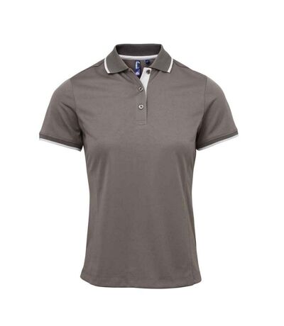 Polo coolchecker femme gris foncé / argenté Premier Premier