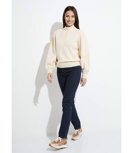 Pull chaud col montant boutonné
