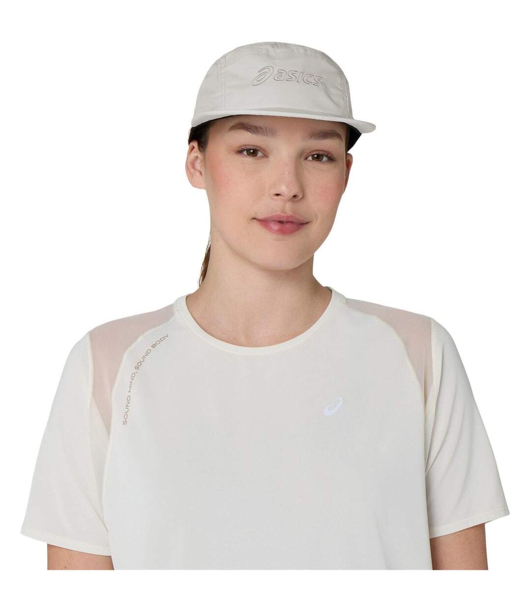 T-shirt Course À Pied Road Femme Crème Asics-3