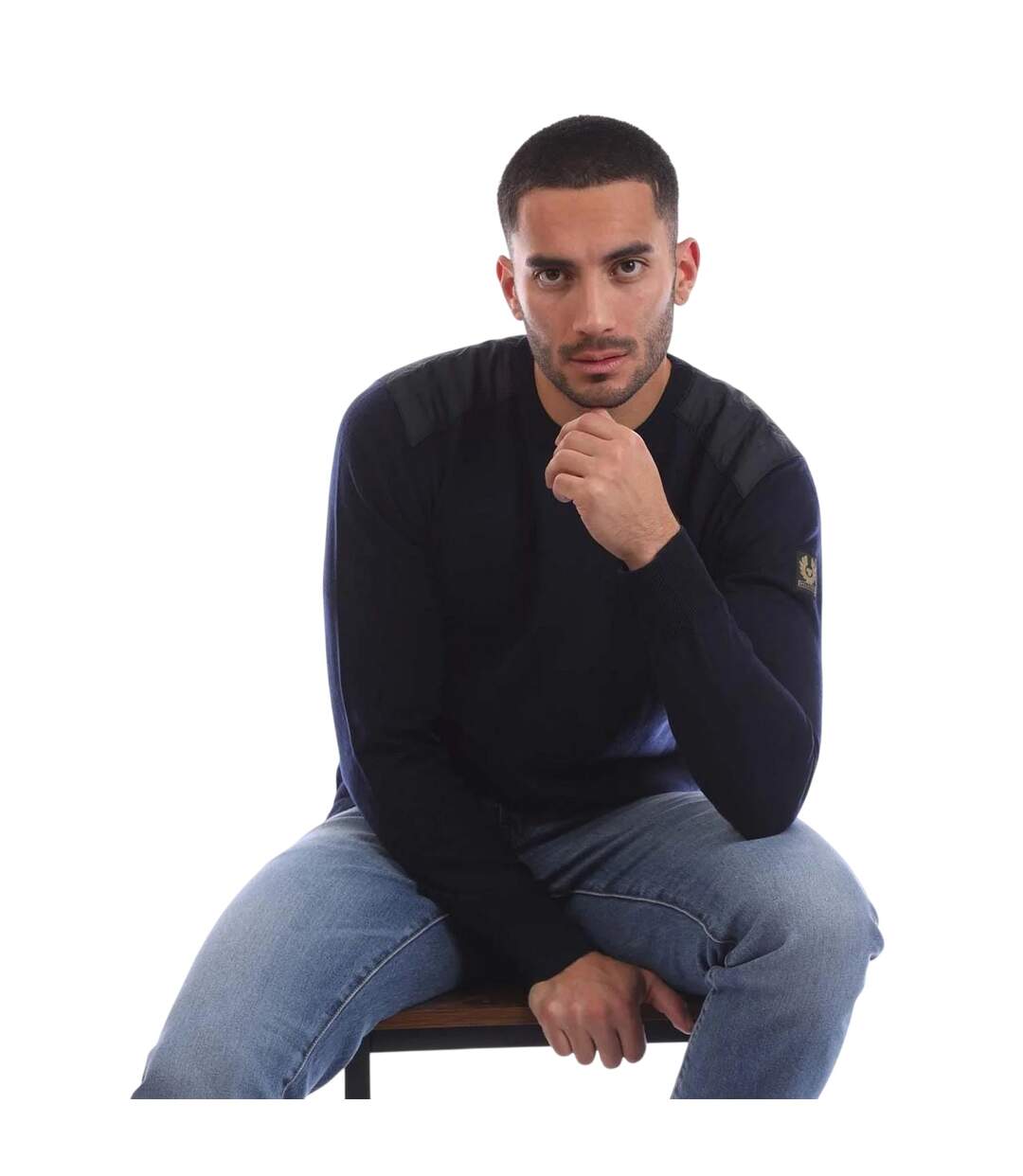 Mens Wool Regular Jumper Navy Belstaff-1