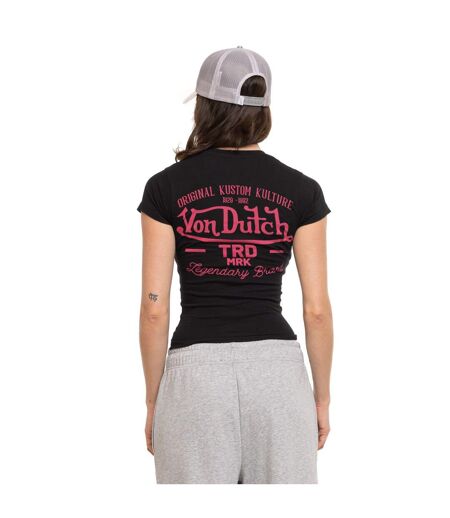T-shirt femme moulant col rond print devant et dos Mrk Vondutch