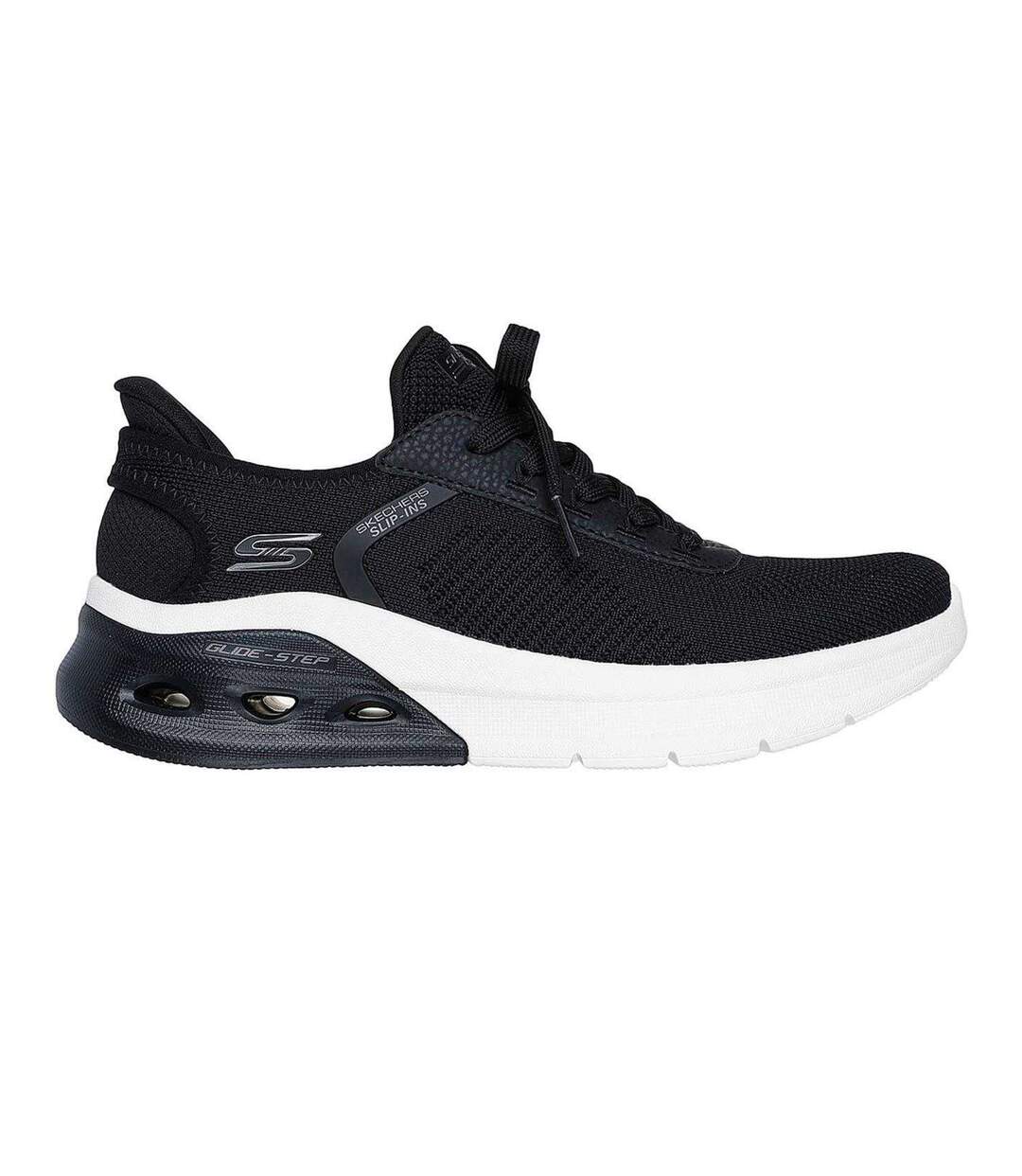 Baskets Bobs Arc Waves 2.0 Femme Noir Blanc Skechers-1