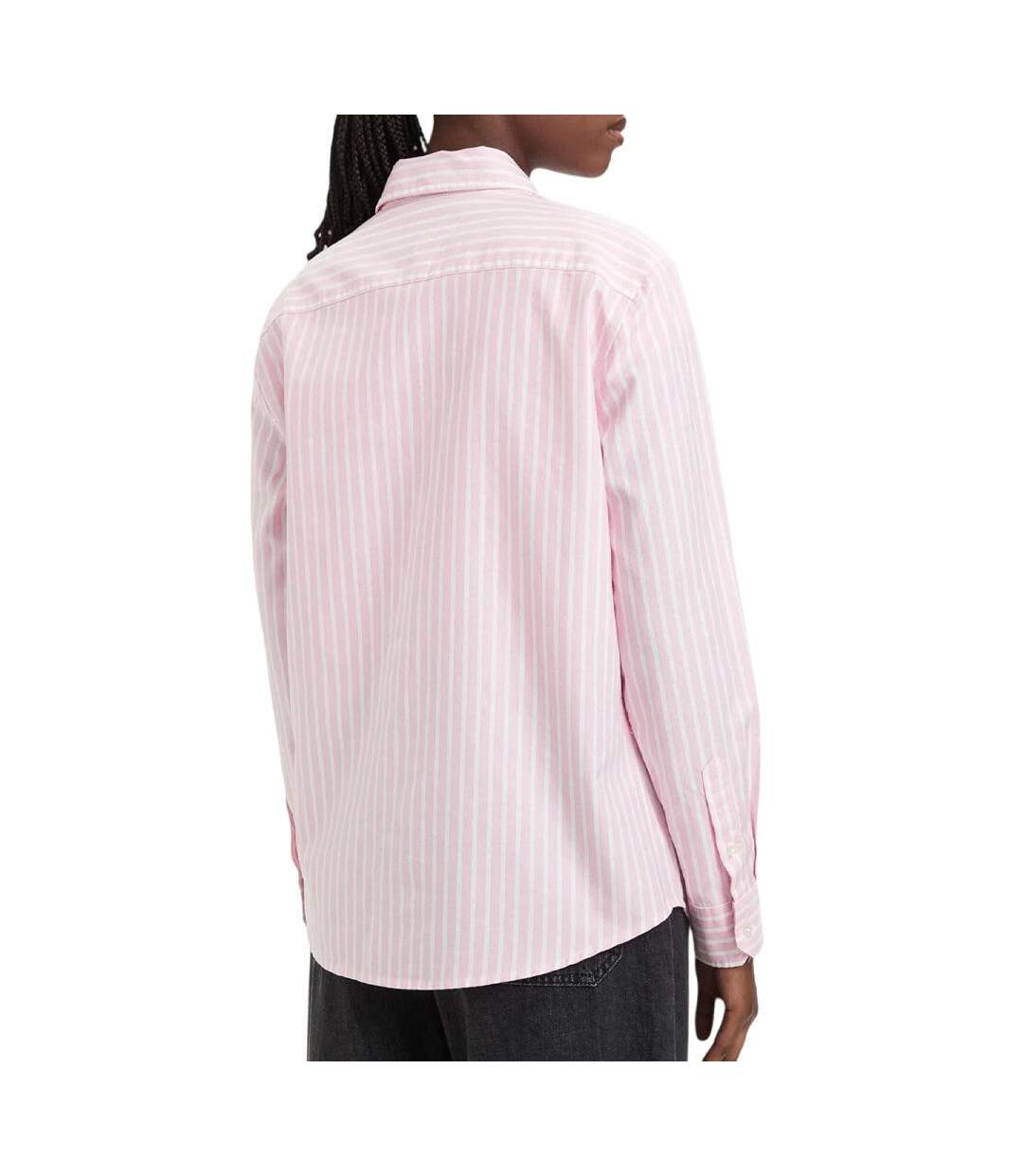 Chemise rose à rayures femme tommy hilfiger oxford-2