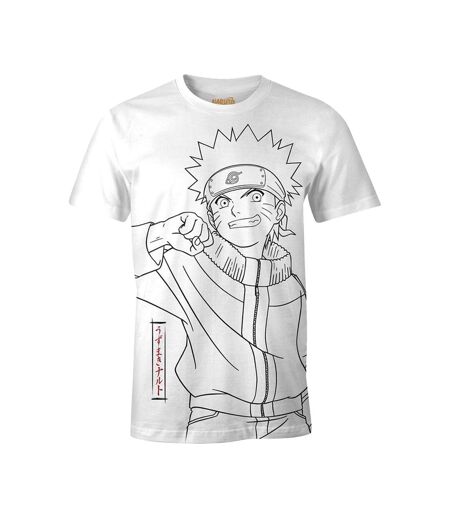 T-shirt Motif/style Japonais Homme Blanc Naruto