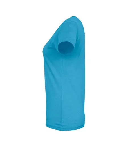 Womens/ladies Imperial T-shirt Aqua SOLS