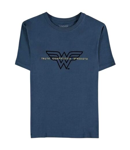 T-shirt Truth Compassion Strength Adulte Bleu Wonder Woman