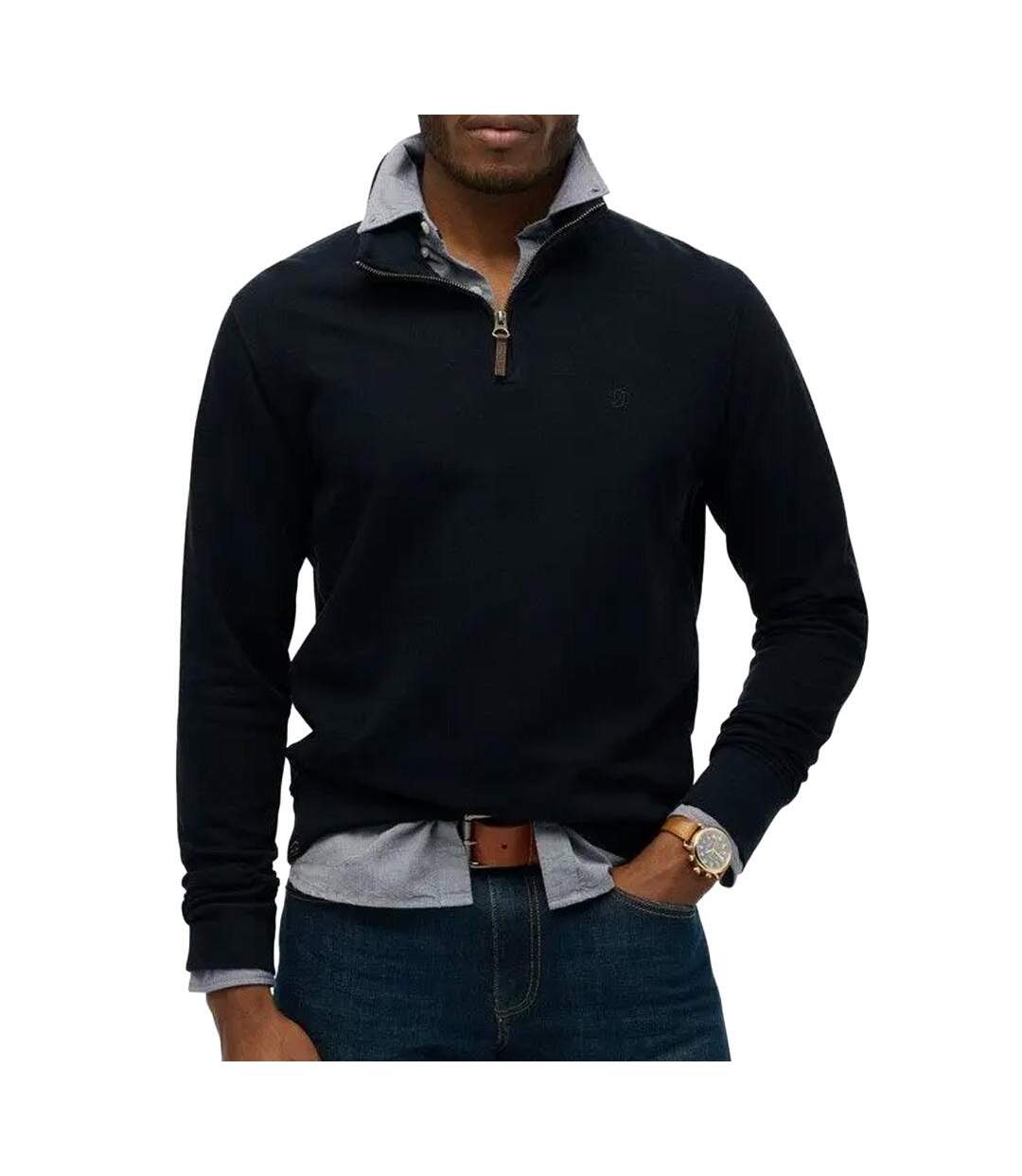 Sweat noir homme superdry classic essential-1