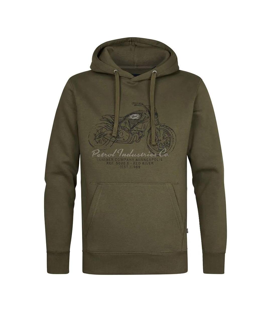 Sweat à capuche kaki homme petrol industries print-1