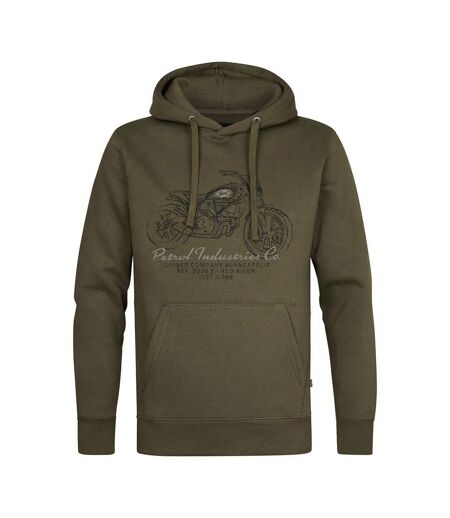 Sweat à capuche kaki homme petrol industries print