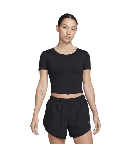 Womens/ladies Dri-fit Slim Crop T-shirt Black Nike