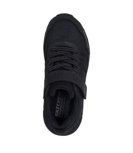 Childrens/kids Elite Sport Waterproof Lace Up Walking Shoes Black Skechers