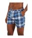 Mens Checked Swim Shorts Blue White Brave Soul-3