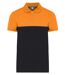 Polo de travail bicolore - Unisexe - WK210 - noir et orange
