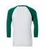 Canvas - T-shirt de baseball à manches 3/4 - Homme (Blanc/vert) - UTBC1332