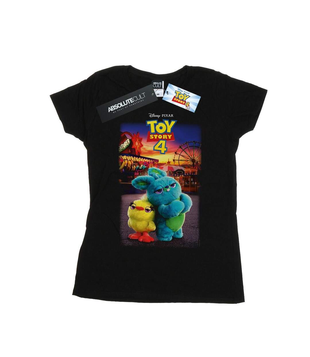 Disney Womens/Ladies Toy Story 4 Ducky And Bunny Poster Cotton T-Shirt (Noir) - UTBI44450-1