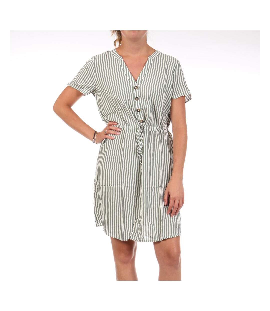 Robe rayure vert/blanc femme jdy life-1
