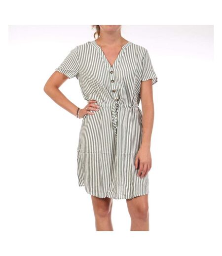Robe rayure vert/blanc femme jdy life