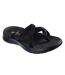 Womens/ladies Crossover Flat Sandals Black Skechers-1