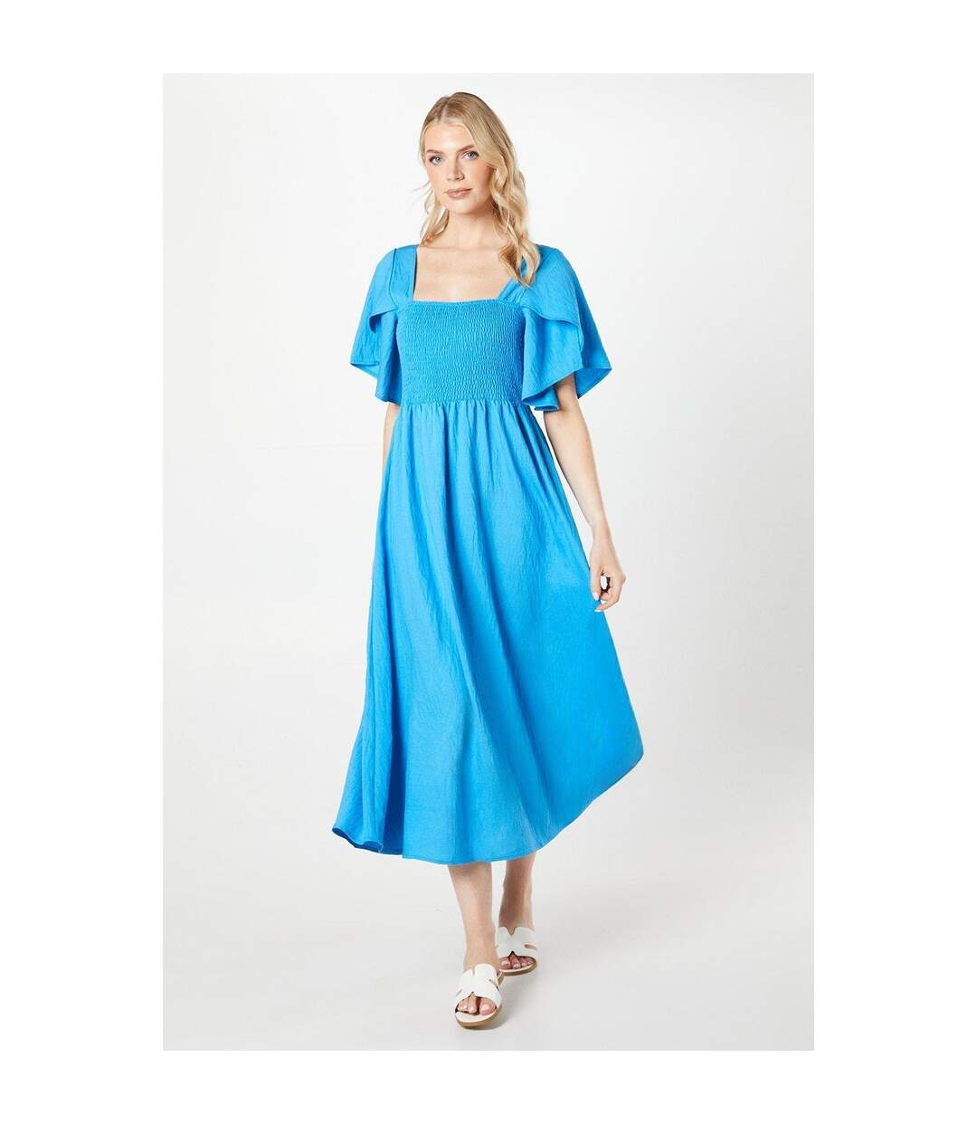 Robe mi-longue femme bleu Principles-1