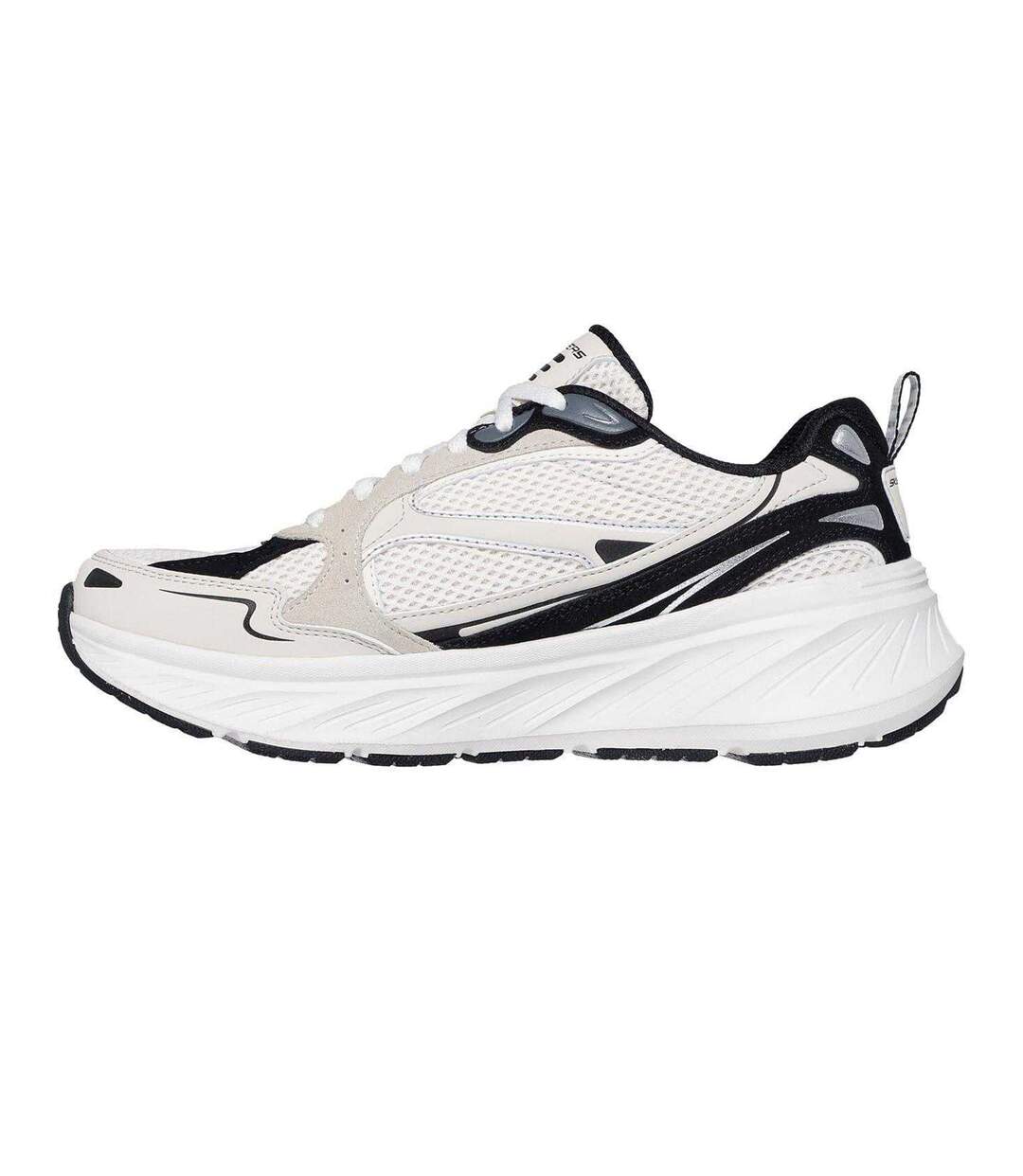 Womens/ladies Edgeride Lace Up Trainers Natural Black Skechers-2