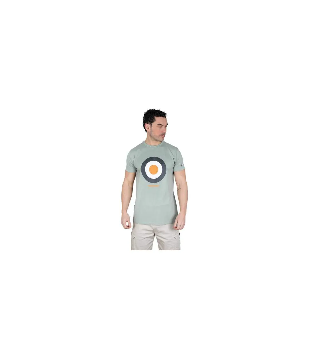 T-shirt Motif/style Cible Homme Vert Sauge Pâle Lambretta-1
